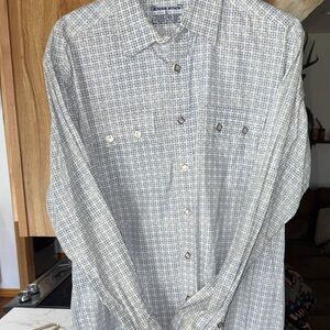 Men's Blue rough stock pearl snap